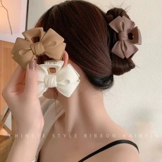 Butterfly beige bow clip hair claw
