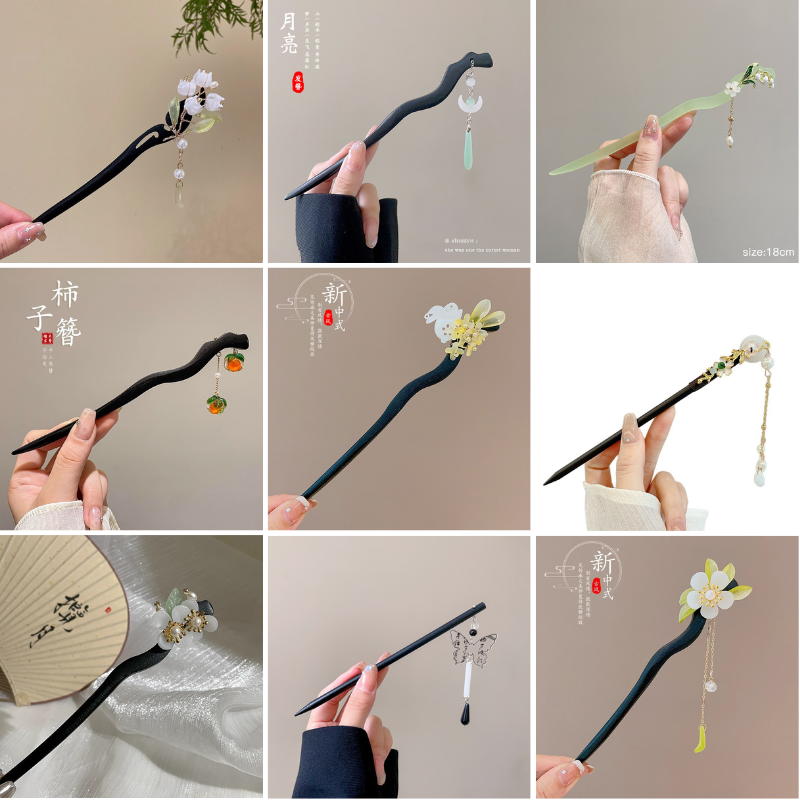 Chinese Style Sandalwood Tassel Hairpin